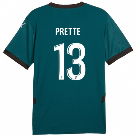 Kandiny Gyermek Andréa Prette #13 Sötétzöld Idegenbeli Jersey 2024/25 Mez Póló Ing