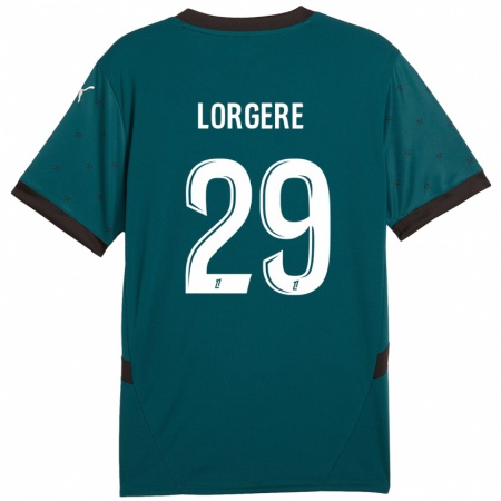 Kandiny Gyermek Charlotte Lorgeré #29 Sötétzöld Idegenbeli Jersey 2024/25 Mez Póló Ing