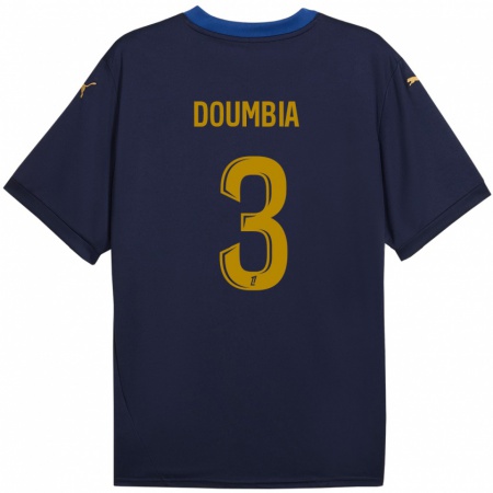 Kandiny Gyermek Kamory Doumbia #3 Sötétkék Arany Idegenbeli Jersey 2024/25 Mez Póló Ing