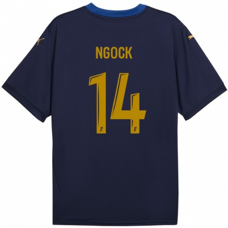 Kandiny Gyermek Monique Ngock #14 Sötétkék Arany Idegenbeli Jersey 2024/25 Mez Póló Ing