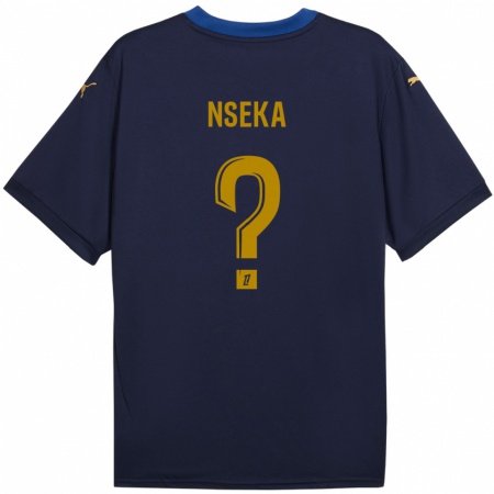 Kandiny Gyermek Nelson Nseka #0 Sötétkék Arany Idegenbeli Jersey 2024/25 Mez Póló Ing