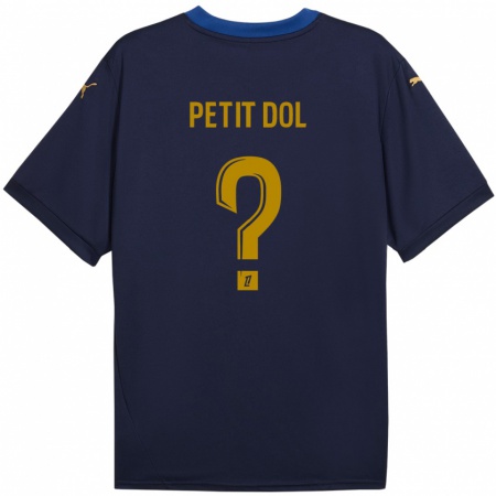 Kandiny Gyermek Alvin Petit Dol #0 Sötétkék Arany Idegenbeli Jersey 2024/25 Mez Póló Ing