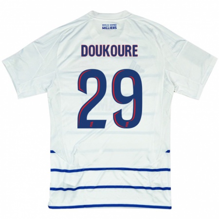 Kandiny Gyermek Ismaël Doukouré #29 Fehér Kék Idegenbeli Jersey 2024/25 Mez Póló Ing