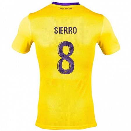 Kandiny Gyermek Vincent Sierro #8 Sárga Lila Idegenbeli Jersey 2024/25 Mez Póló Ing