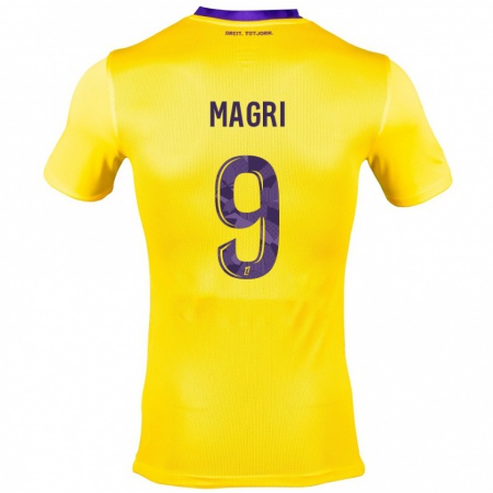 Kandiny Gyermek Frank Magri #9 Sárga Lila Idegenbeli Jersey 2024/25 Mez Póló Ing