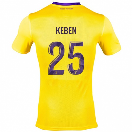 Kandiny Gyermek Kévin Keben #25 Sárga Lila Idegenbeli Jersey 2024/25 Mez Póló Ing