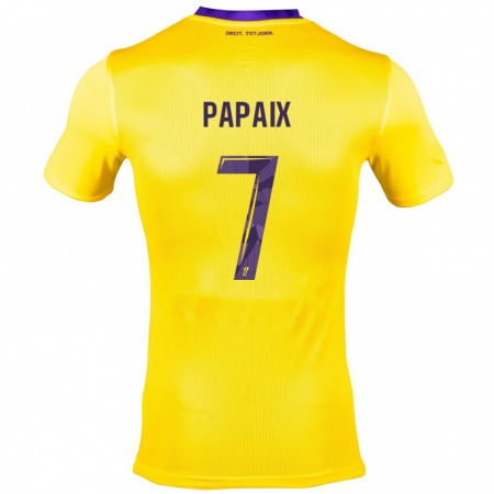 Kandiny Gyermek Marie Papaix #7 Sárga Lila Idegenbeli Jersey 2024/25 Mez Póló Ing