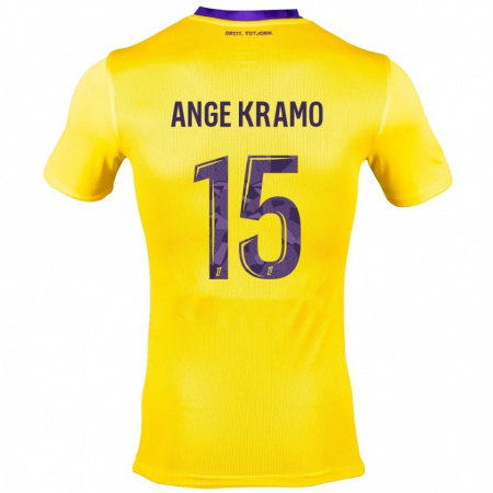 Kandiny Gyermek Marie Ange Kramo #15 Sárga Lila Idegenbeli Jersey 2024/25 Mez Póló Ing