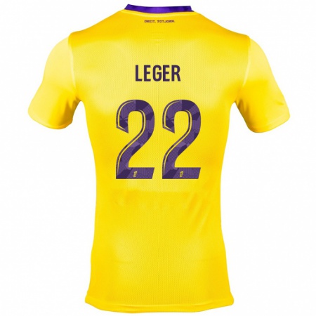 Kandiny Gyermek Christelle Léger #22 Sárga Lila Idegenbeli Jersey 2024/25 Mez Póló Ing