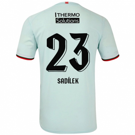 Kandiny Gyermek Michal Sadílek #23 Világoszöld Idegenbeli Jersey 2024/25 Mez Póló Ing