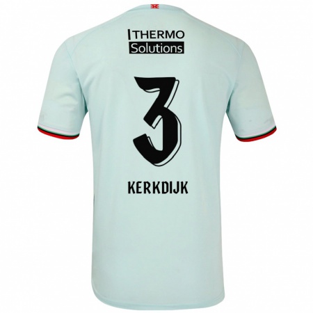 Kandiny Gyermek Danique Kerkdijk #3 Világoszöld Idegenbeli Jersey 2024/25 Mez Póló Ing