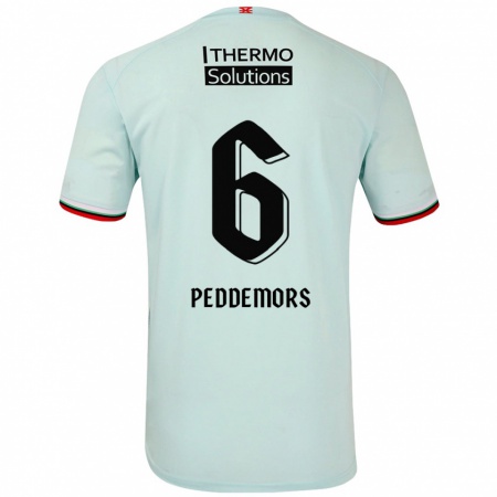 Kandiny Gyermek Ella Peddemors #6 Világoszöld Idegenbeli Jersey 2024/25 Mez Póló Ing