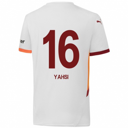 Kandiny Gyermek İsmail Yahşi #16 Fehér Sárga Piros Idegenbeli Jersey 2024/25 Mez Póló Ing