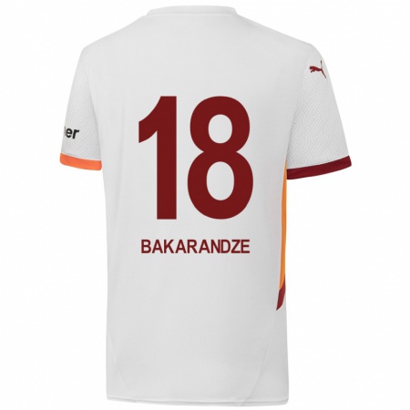 Kandiny Gyermek Kristina Bakarandze #18 Fehér Sárga Piros Idegenbeli Jersey 2024/25 Mez Póló Ing