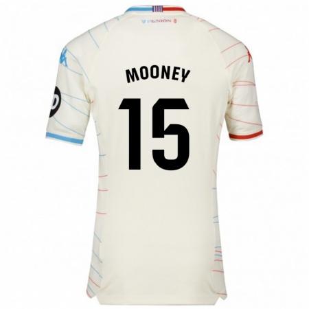 Kandiny Gyermek Fionn Mooney #15 Fehér Piros Kék Idegenbeli Jersey 2024/25 Mez Póló Ing