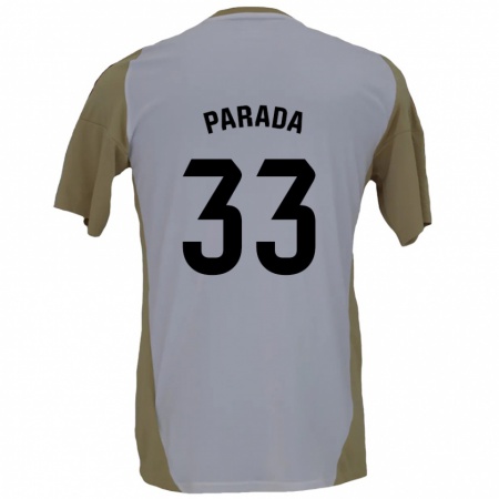 Kandiny Gyermek Victor Parada #33 Barna Fehér Idegenbeli Jersey 2024/25 Mez Póló Ing