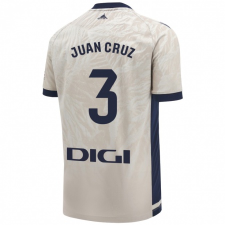 Kandiny Gyermek Juan Cruz #3 Világos Szürke Idegenbeli Jersey 2024/25 Mez Póló Ing