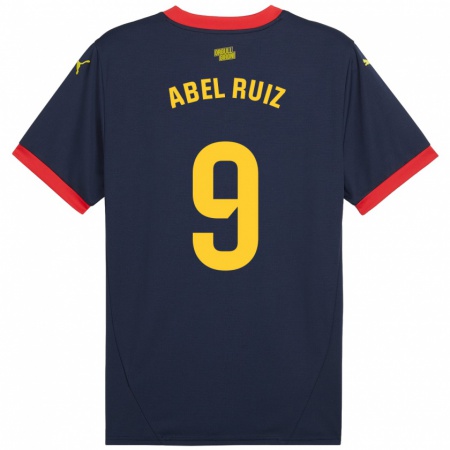 Kandiny Gyermek Abel Ruiz #9 Sötétvörös Idegenbeli Jersey 2024/25 Mez Póló Ing