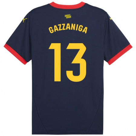 Kandiny Gyermek Paulo Gazzaniga #13 Sötétvörös Idegenbeli Jersey 2024/25 Mez Póló Ing