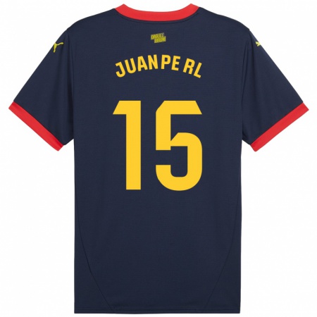 Kandiny Gyermek Juanpe #15 Sötétvörös Idegenbeli Jersey 2024/25 Mez Póló Ing