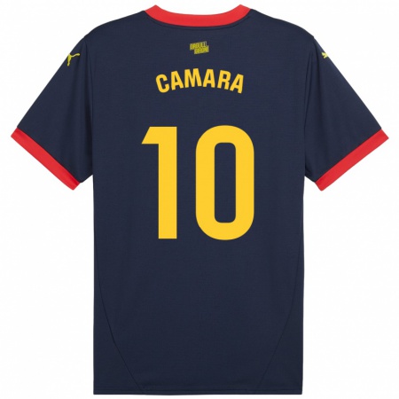 Kandiny Gyermek Dawda Camara #10 Sötétvörös Idegenbeli Jersey 2024/25 Mez Póló Ing