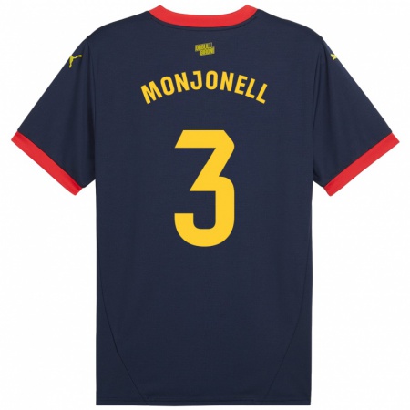 Kandiny Gyermek Eric Monjonell #3 Sötétvörös Idegenbeli Jersey 2024/25 Mez Póló Ing