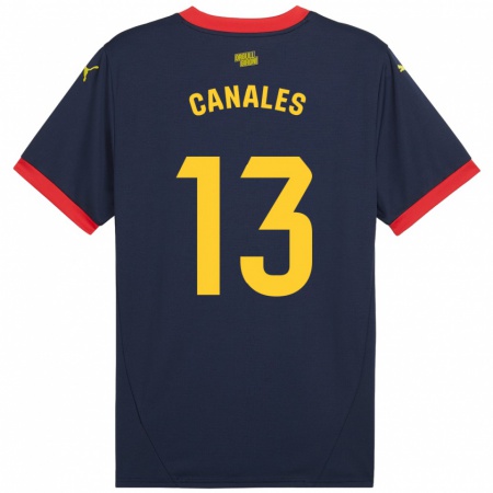 Kandiny Gyermek Juanvi Canales #13 Sötétvörös Idegenbeli Jersey 2024/25 Mez Póló Ing