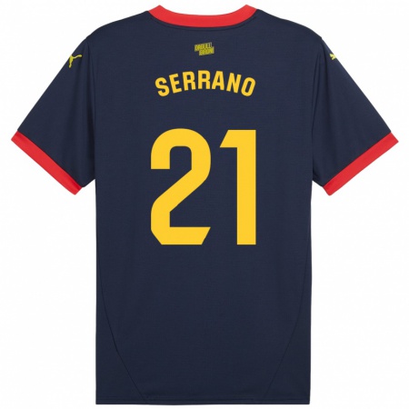 Kandiny Gyermek Ot Serrano #21 Sötétvörös Idegenbeli Jersey 2024/25 Mez Póló Ing