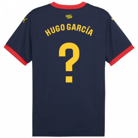 Kandiny Gyermek Hugo García #0 Sötétvörös Idegenbeli Jersey 2024/25 Mez Póló Ing