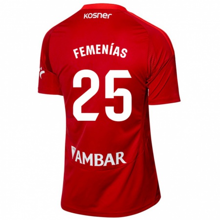 Kandiny Gyermek Joan Femenías #25 Fehér Kék Idegenbeli Jersey 2024/25 Mez Póló Ing