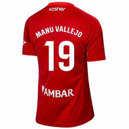 Kandiny Gyermek Manu Vallejo #19 Fehér Kék Idegenbeli Jersey 2024/25 Mez Póló Ing