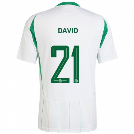 Kandiny Gyermek Dean David #21 Fehér Zöld Idegenbeli Jersey 2024/25 Mez Póló Ing