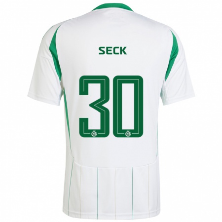 Kandiny Gyermek Abdoulaye Seck #30 Fehér Zöld Idegenbeli Jersey 2024/25 Mez Póló Ing