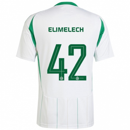 Kandiny Gyermek Roey Elimelech #42 Fehér Zöld Idegenbeli Jersey 2024/25 Mez Póló Ing