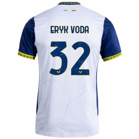 Kandiny Gyermek Andrei Eryk Voda #32 Fehér Kék Idegenbeli Jersey 2024/25 Mez Póló Ing