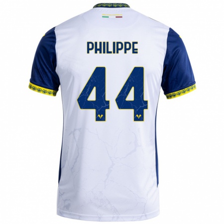 Kandiny Gyermek Mathis Philippe #44 Fehér Kék Idegenbeli Jersey 2024/25 Mez Póló Ing