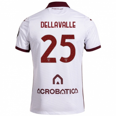 Kandiny Gyermek Alessandro Dellavalle #25 Fehér Barna Idegenbeli Jersey 2024/25 Mez Póló Ing