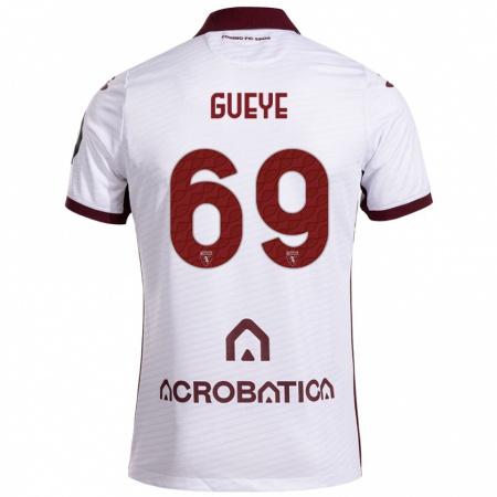 Kandiny Gyermek Ousmane Gueye #69 Fehér Barna Idegenbeli Jersey 2024/25 Mez Póló Ing