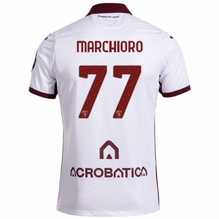 Kandiny Gyermek Raffaele Marchioro #77 Fehér Barna Idegenbeli Jersey 2024/25 Mez Póló Ing