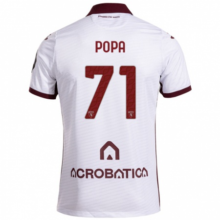 Kandiny Gyermek Mihai Popa #71 Fehér Barna Idegenbeli Jersey 2024/25 Mez Póló Ing