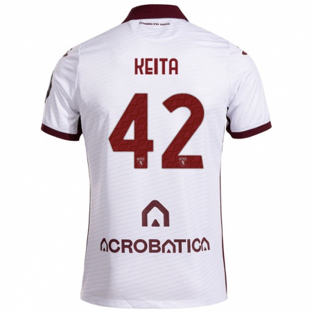 Kandiny Gyermek Karamoko Keita #42 Fehér Barna Idegenbeli Jersey 2024/25 Mez Póló Ing