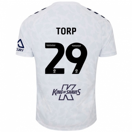 Kandiny Gyermek Victor Torp #29 Fehér Idegenbeli Jersey 2024/25 Mez Póló Ing