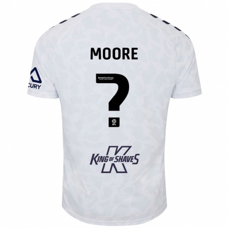 Kandiny Gyermek Isaac Moore #0 Fehér Idegenbeli Jersey 2024/25 Mez Póló Ing