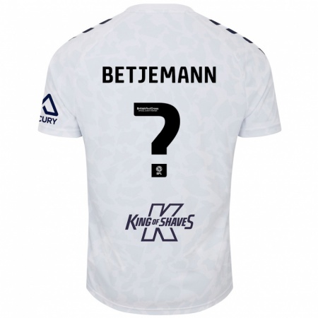 Kandiny Gyermek Elliot Betjemann #0 Fehér Idegenbeli Jersey 2024/25 Mez Póló Ing