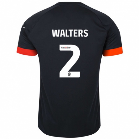 Kandiny Gyermek Reuell Walters #2 Fekete Narancs Idegenbeli Jersey 2024/25 Mez Póló Ing