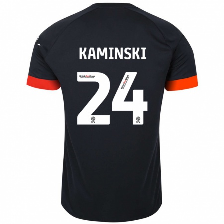 Kandiny Gyermek Thomas Kaminski #24 Fekete Narancs Idegenbeli Jersey 2024/25 Mez Póló Ing