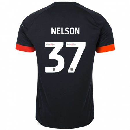 Kandiny Gyermek Zack Nelson #37 Fekete Narancs Idegenbeli Jersey 2024/25 Mez Póló Ing