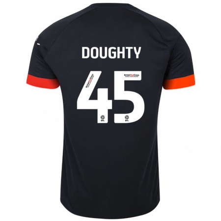 Kandiny Gyermek Alfie Doughty #45 Fekete Narancs Idegenbeli Jersey 2024/25 Mez Póló Ing