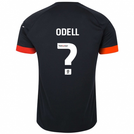 Kandiny Gyermek Josh Odell #0 Fekete Narancs Idegenbeli Jersey 2024/25 Mez Póló Ing