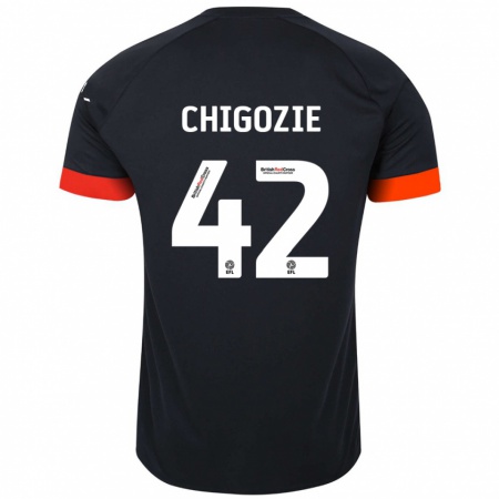 Kandiny Gyermek Christian Chigozie #42 Fekete Narancs Idegenbeli Jersey 2024/25 Mez Póló Ing